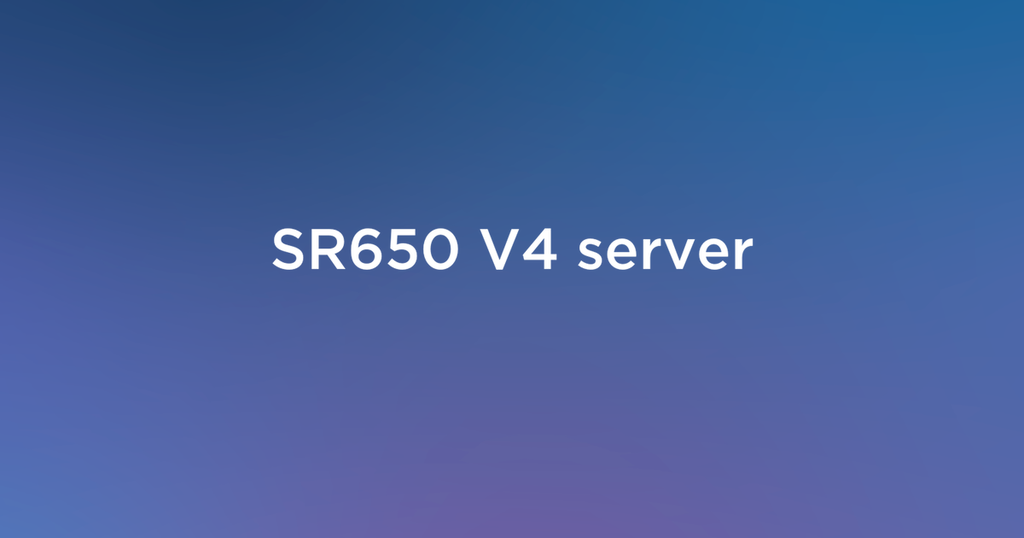 Servidor ThinkSystem Lenovo Server SR650 V4