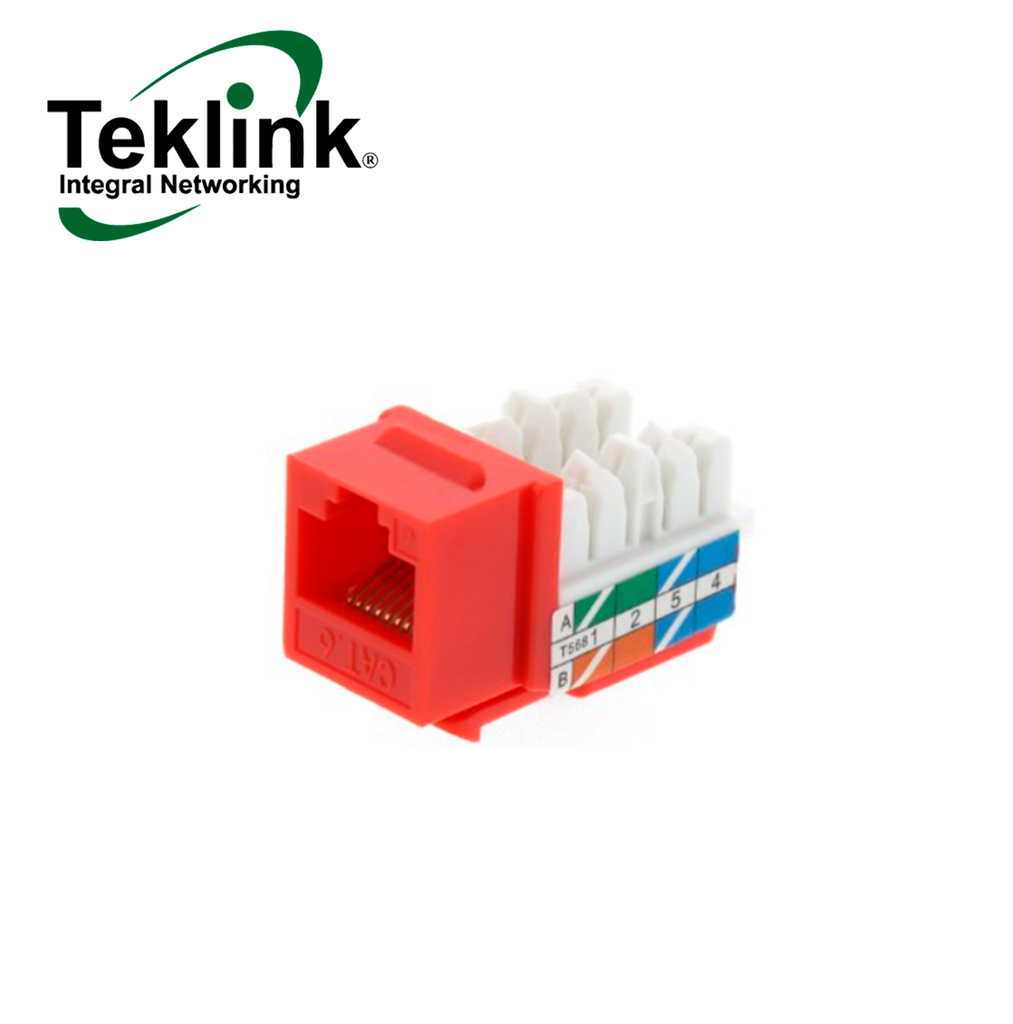 Jack de red Teklink Integral Networking KEYMTL-6UL-RD